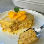 a mango and cream cheese flavored, no bake dessert